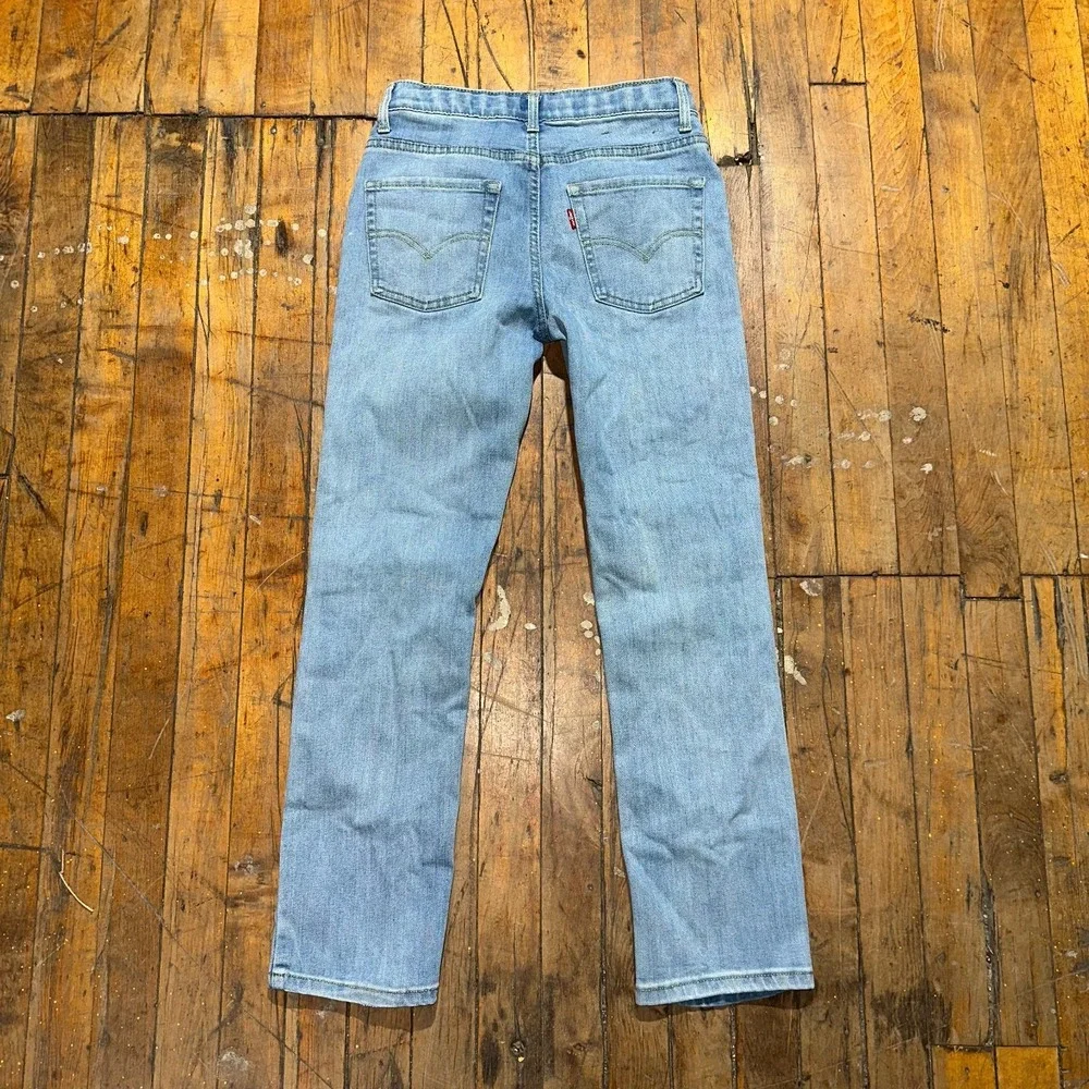 Levi's Jeans Kids Size 26x27 Blue Denim Slim Fit Straight Leg Light‎ Wash